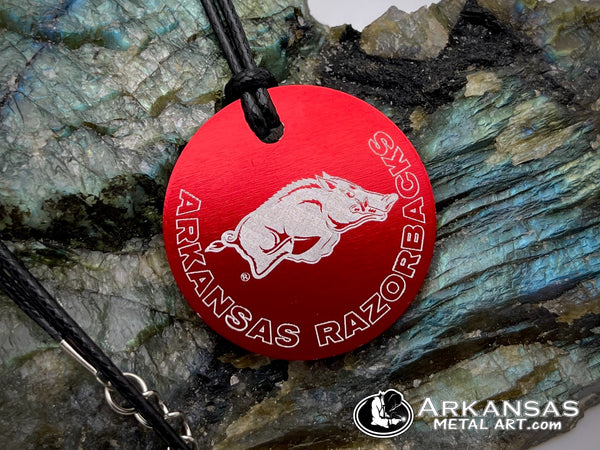 Arkansas Razorback medallion necklace, 30% off 3 or more!