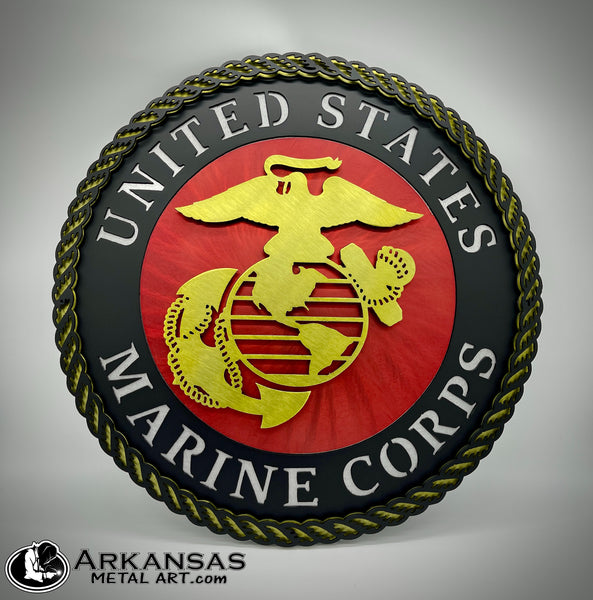 USMC Marine Corps full color metal art