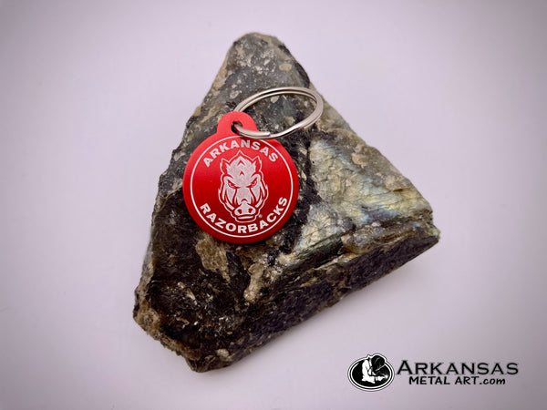 Arkansas Razorback hog face keychain