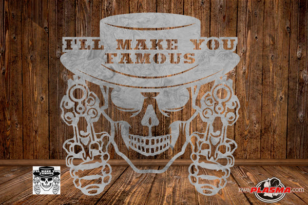 CUT READY, Skull Make You Famous, SVG, DXF