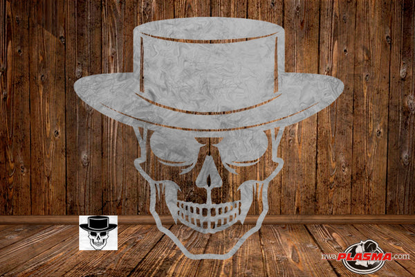 CUT READY, Skull with hat, SVG, DXF
