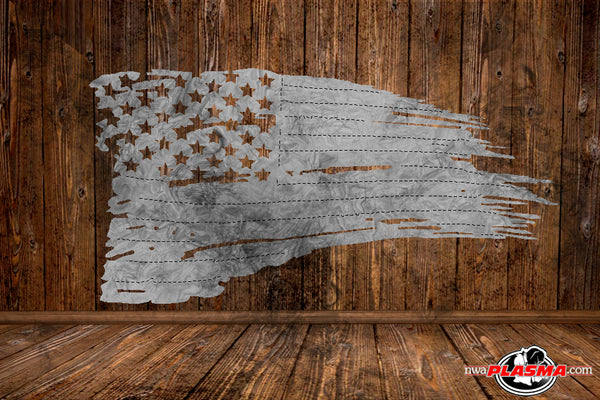 CUT READY, Tattered Flag, SVG, DXF