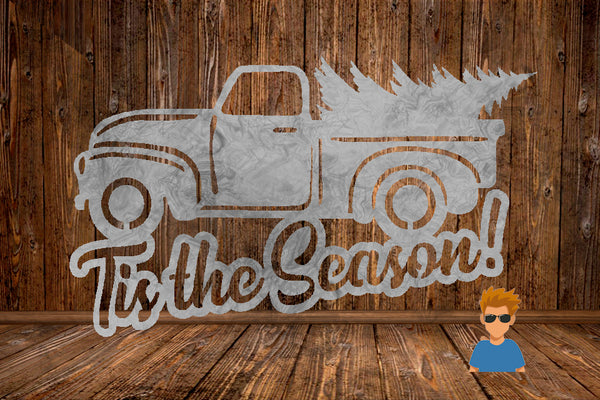CUT READY, Old Truck Tis the Season, SVG, DXF