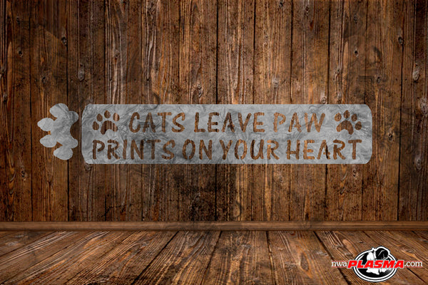 CUT READY, Cats leave paw prints on your heart, SVG, DXF