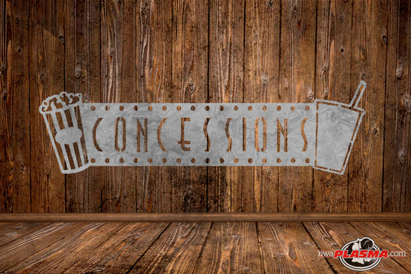 CUT READY, Consessions sign movie theater, SVG, DXF