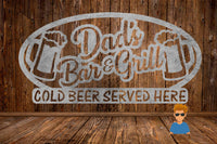 CUT READY, Dads Bar & Grill Oval, SVG, DXF