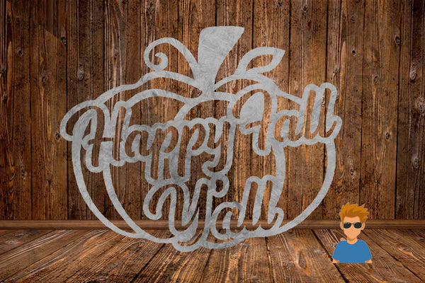 CUT READY, Happy Fall Y'all Pumpkin, SVG, DXF