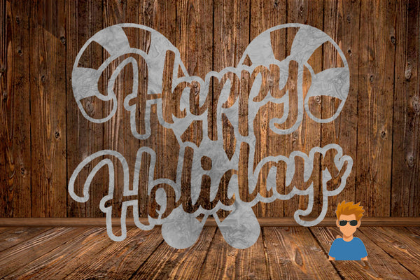 CUT READY, Happy Holidays with Candy Canes, SVG, DXF