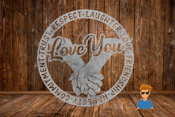 CUT READY, Love you relationship circle, SVG, DXF