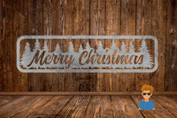 CUT READY, Merry Christmas with evergreens, SVG, DXF