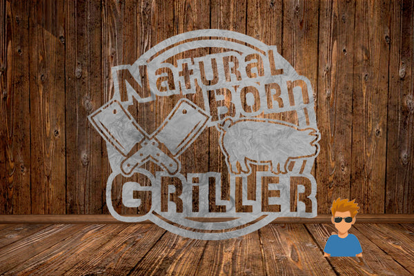 CUT READY, Natural Born Griller, SVG, DXF