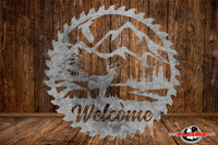 CUT READY, Sawblade Welcome with nature scene, SVG, DXF