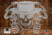 CUT READY, Skull with smoking guns, SVG, DXF