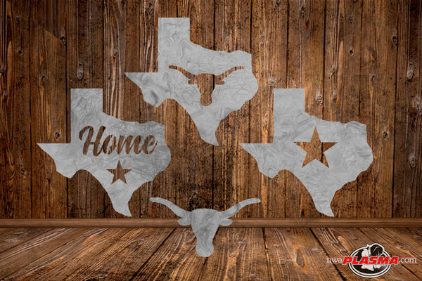 CUT READY, Texas State Outline combo, SVG, DXF