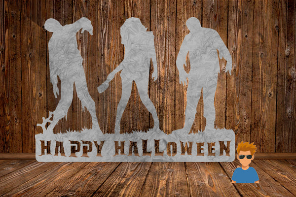 CUT READY, Zombie Happy Halloween, SVG, DXF